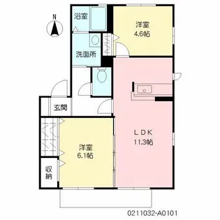 グランドゥ-ル五番館【1階】の間取り