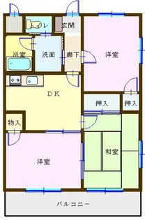 グランデール東越谷【2階】の間取り