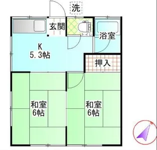 クボタアパート【1階】の間取り
