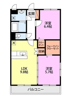 コンフォート越葉【2階】の間取り