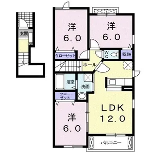 ハピネスコート B【2階】の間取り