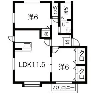 ロックウェルB棟【1階】の間取り