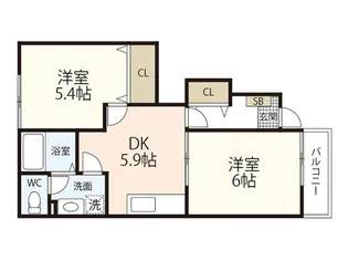 ファミールシャトー【1階】の間取り