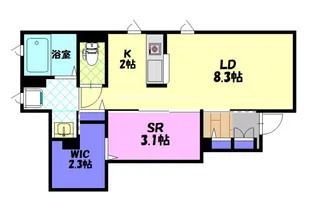1SKの間取り画像