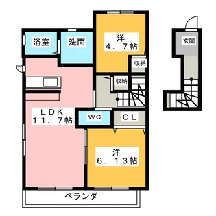 サンハイムB【2階】の間取り