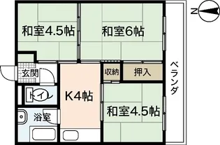 海老園春秋マンション【5階】の間取り
