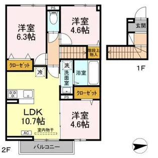 神奈川県相模原市緑区原宿南3【アパート】の間取り