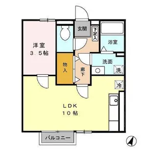 エヴァーグリーンコートA【2階】の間取り