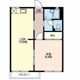 レジデンス南津D【1階】の間取り