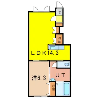 WEST Blue【1階】の間取り