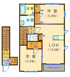 フォルトゥーナ メゾン【2階】の間取り