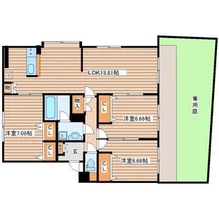 アヴィサーシャ フローラ【1階】の間取り