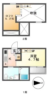 コンフォート津金【1階】の間取り