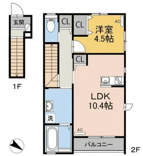 広島県福山市大門町4【アパート】の間取り