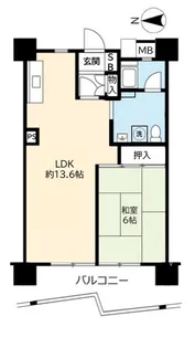 UR武庫川【13階】の間取り