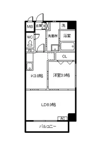NORTIK川中(ノルティック川中)【4階】の間取り