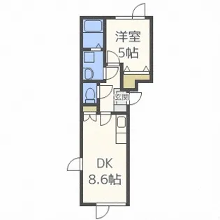 北海道札幌市西区西野五条7【アパート】の間取り