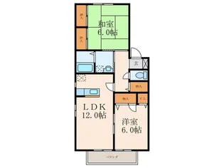 福岡県北九州市小倉北区今町3【アパート】の間取り