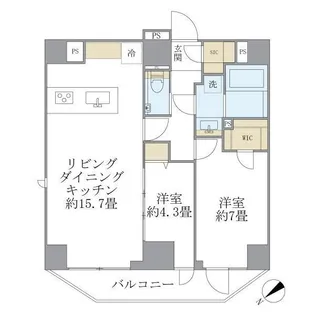 東京都港区赤坂2【マンション】の間取り