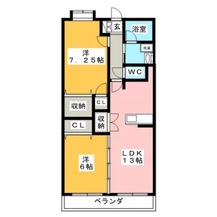 プレシオス藤が丘【1階】の間取り