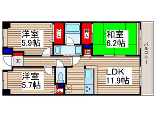 プリムローズ上福岡【5階】の間取り