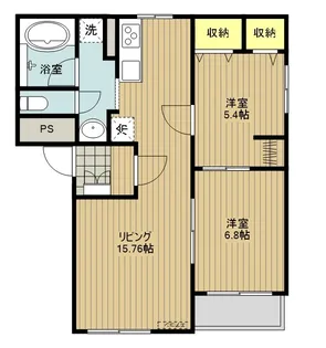 サニーウエル B【2階】の間取り