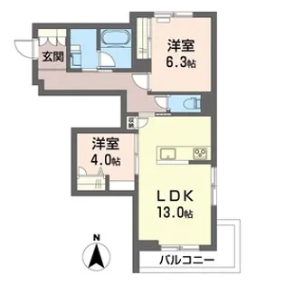 フレジア【3階】の間取り