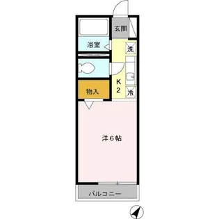 東京都日野市旭が丘2【アパート】の間取り