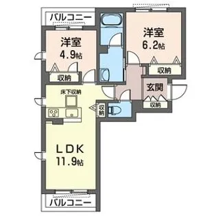 ラ・ヴィエルジュII【SHM】【1階】の間取り