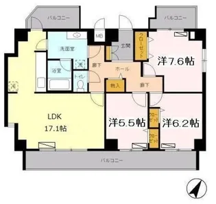 アビティ用賀【7階】の間取り