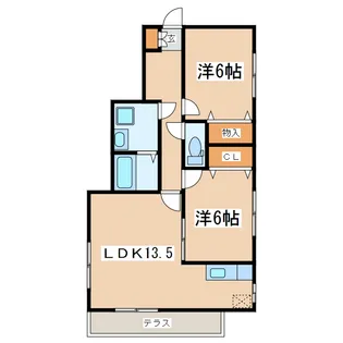 MIKIハイツII-B(高崎市保渡田町)【1階】の間取り