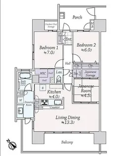 サーパス清水台グランゲート【3階】の間取り