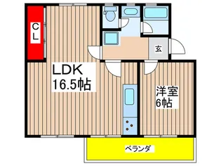 高洲一丁目団地18-3号棟【5階】の間取り