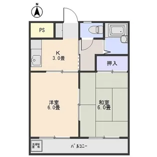 朔ハイツ【2階】の間取り