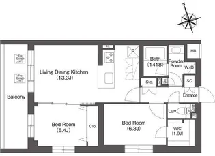 ルーウェ東大泉【5階】の間取り