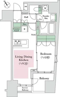 インプレストコア四谷坂町【9階】の間取り