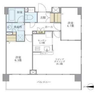 プレミアコンフォート高井戸【4階】の間取り