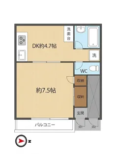 ヴィラ栄町III【1階】の間取り