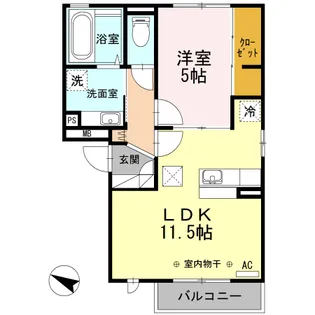 リディア【1階】の間取り