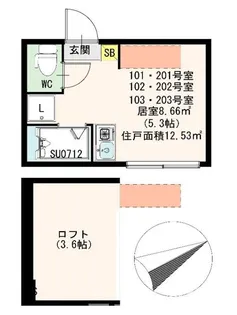 ハーモニーテラス志茂?【2階】の間取り