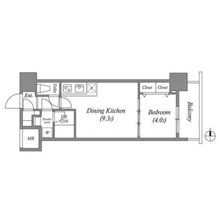 スプランディッド淀屋橋DUE【8階】の間取り