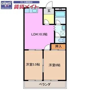 シルキータウンC【2階】の間取り