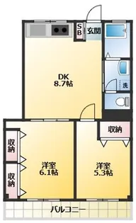 雪ヶ谷メゾンネージュ【3階】の間取り