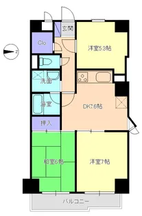 ハウスブルンネン【8階】の間取り