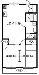 第2植木コーポ【1階】の間取り
