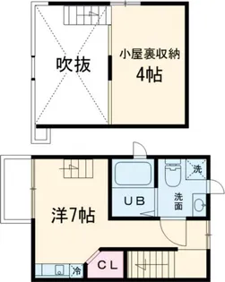 タウンカテッジ鹿骨II【1階】の間取り