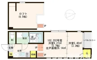 ハーモニーテラス内代町【1階】の間取り