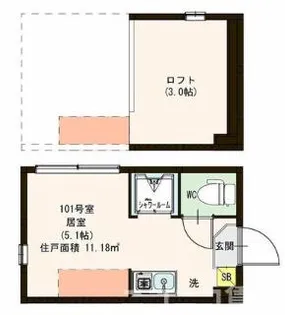 ハーモニーテラス春日町【1階】の間取り