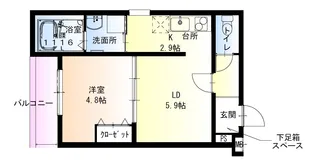 フジパレス千里丘東【1階】の間取り