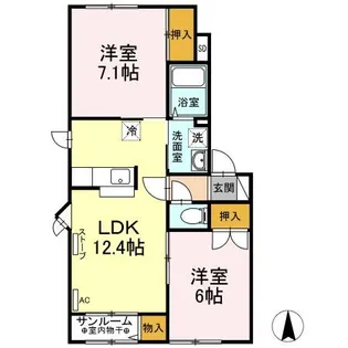 メイユールノヴァ A【1階】の間取り